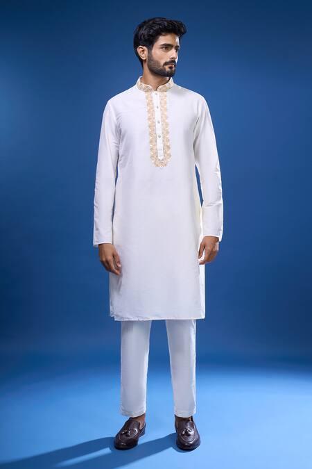 Arihant Rai Sinha Beige Silk Embroidery Garden Bundi And Kurta Set Online at Aza Fashions Arihant Rai Sinha_Beige Silk Embroidery Garden Bundi And Kurta Set _Online_at_Aza_Fashions