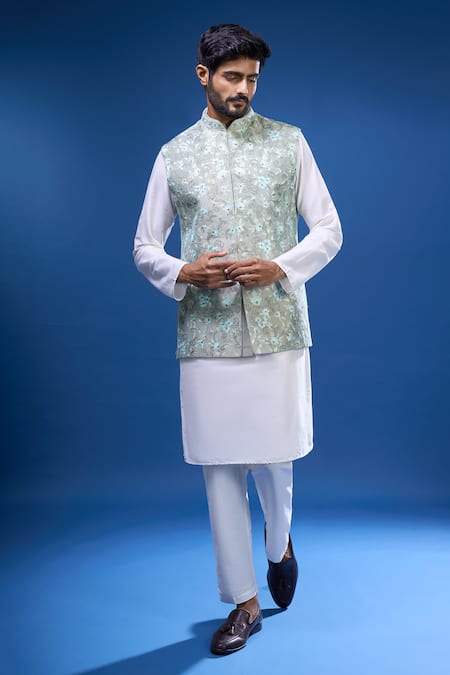 Arihant Rai Sinha Bloom Embroidered Bundi & Kurta Set 