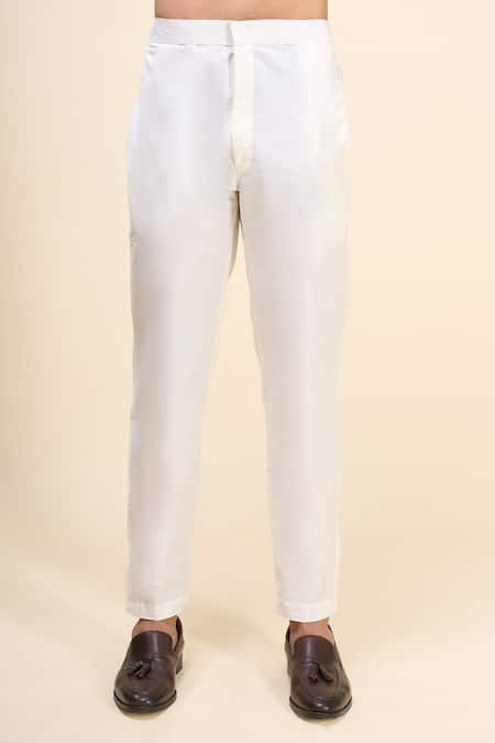 Arihant Rai Sinha_White Silk Embroidery, Mirrors And Floral Kurta Set _Online_at_Aza_Fashions