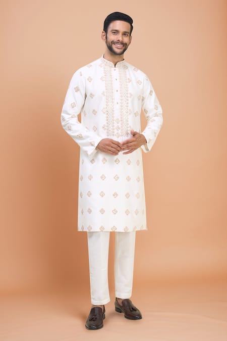 Arihant Rai Sinha Mirror & Floral Embroidered Kurta Set
