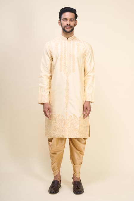 Arihant Rai Sinha Fuchsia Silk Embroidery Paisley Kurta Patiala Pant Set Online at Aza Fashions Arihant Rai Sinha_Fuchsia Silk Embroidery Paisley Kurta Patiala Pant Set _Online_at_Aza_Fashions