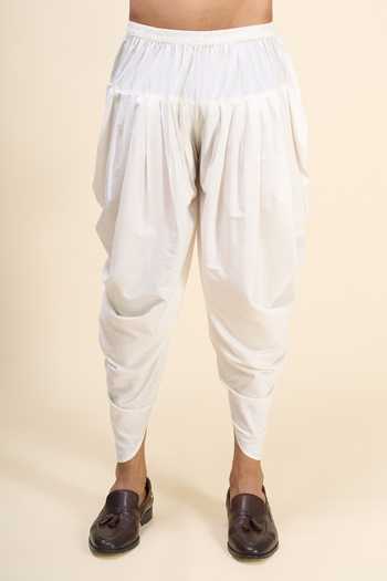 Arihant Rai Sinha_Off White Silk Embroidery, Mirrors Thread And Work Kurta Patiala Pant Set _Online_at_Aza_Fashions