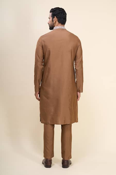 Arihant Rai Sinha Floral Embroidered Bundi Kurta Set 