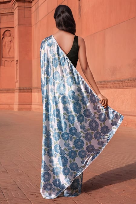 Naintara Bajaj Floral Print Pre-Draped Saree With Blouse 