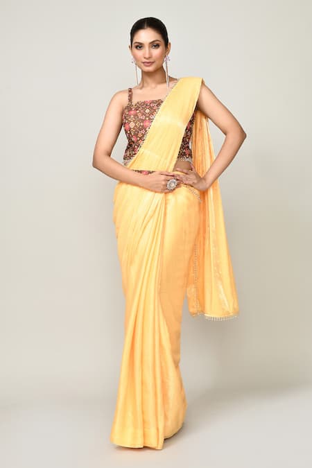 Sayisha Pre-Draped Saree With Patola Print Blouse 