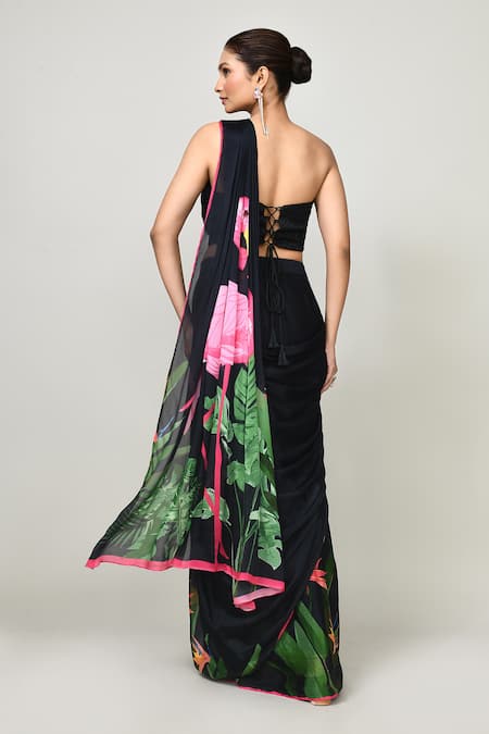 Sayisha Printed Pre-Draped Saree With Blouse 