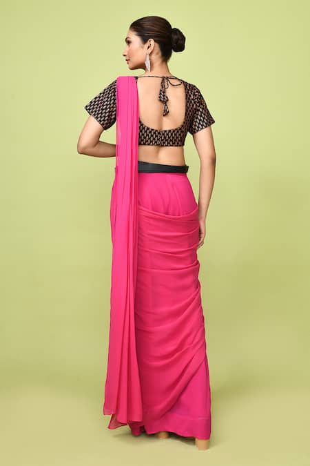 Sayisha Pre-Draped Saree With Printed Blouse 