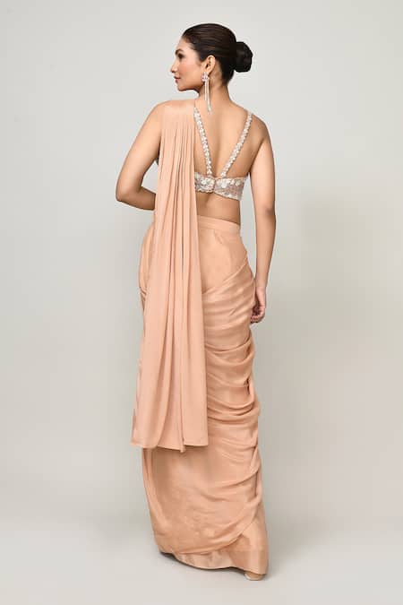 Sayisha Pre-Draped Saree With Embroidered Blouse 