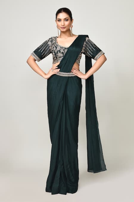 Sayisha Pre-Draped Saree With Embroidered Blouse 