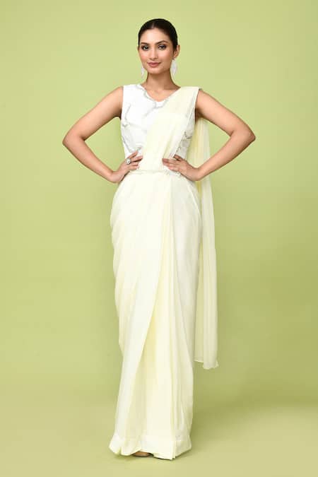 Sayisha Pre-Draped Saree With Sleeveless Blouse 