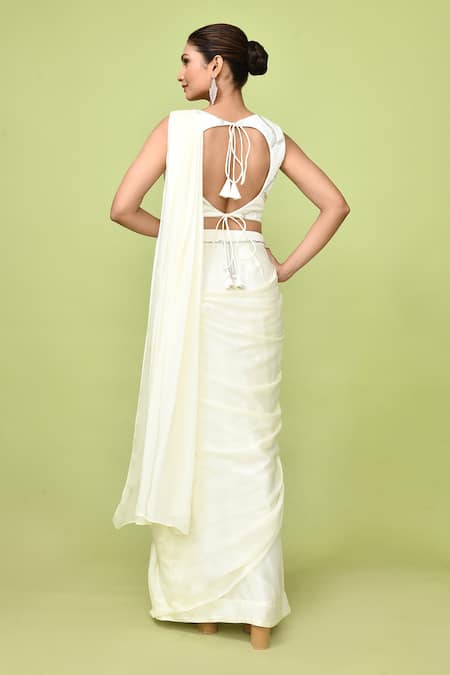 Sayisha Pre-Draped Saree With Sleeveless Blouse 