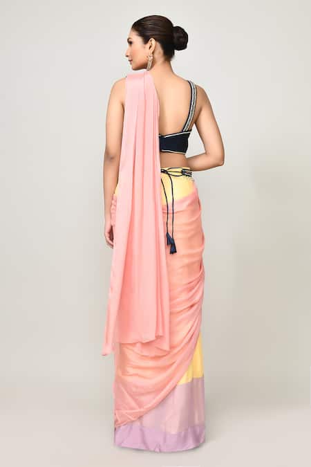 Sayisha Pre-Draped Saree With Embroidered Blouse 