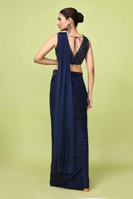 Sayisha Pre-Draped Saree With Sleeveless Blouse 