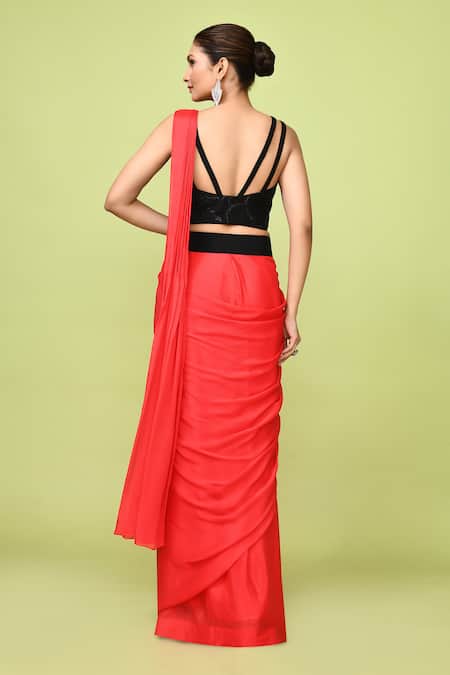 Sayisha Pre-Draped Saree With V Neck Blouse 