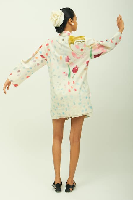 OFRIDA Kahlo Printed Poplin Shorts 