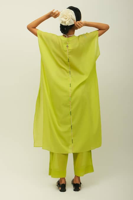 OFRIDA Tropica Butterfly Embroidered Cotton Kurta 