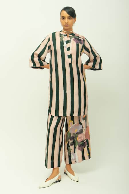 OFRIDA PG Stripes Striped Pattern Pant 