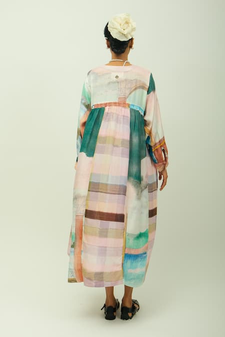 OFRIDA Sonnet Printed Bemberg Muslin Pleated Dress 