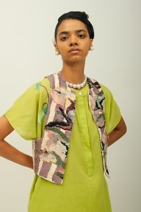 OFRIDA Melora Abstract Pattern Lilac Jacket 