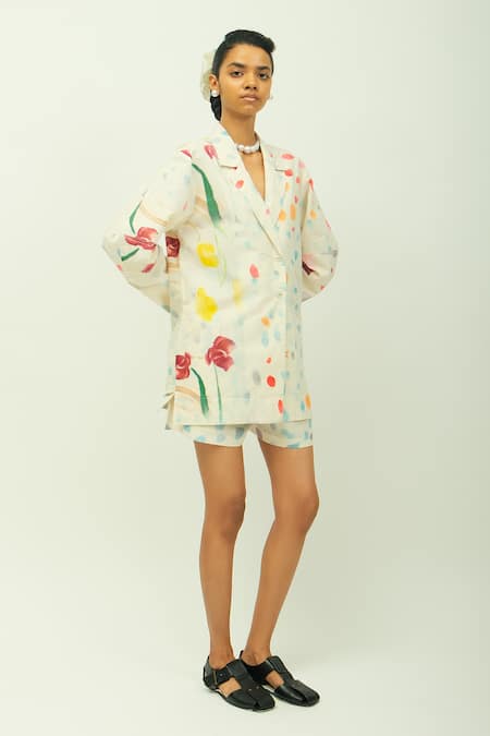 OFRIDA Kahlo Printed Poplin Shirt & Shorts Set 