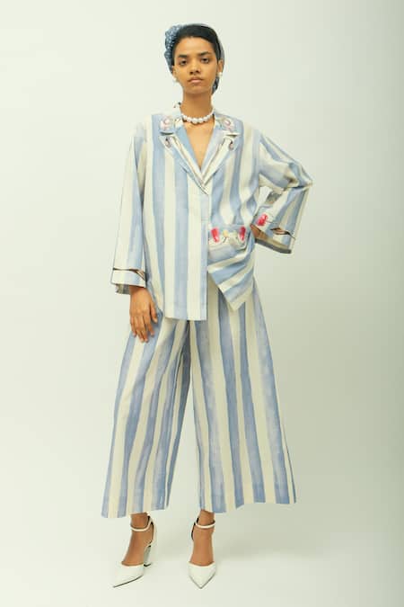 OFRIDA Bloomist Striped Poplin Top & Pant Set 