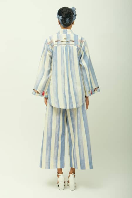 OFRIDA Bloomist Striped Poplin Top & Pant Set 