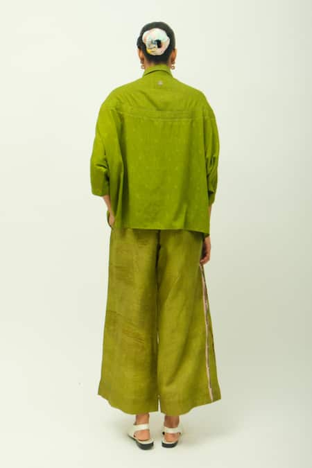 OFRIDA Dusk Leaf Pleated Top & Floral Pant Set 