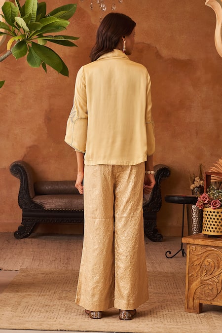 Neitri Malhar Palm Tree Embroidered Shirt & Brocade Pant 