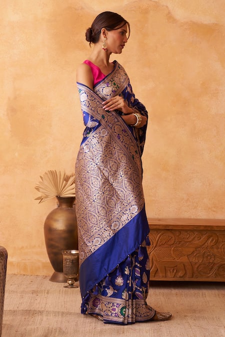 Neitri Azalea Banarasi Silk Floral Woven Saree 