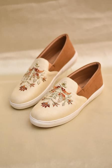 Around Always Samir Floral Embroidered Slip-on Sneakers 