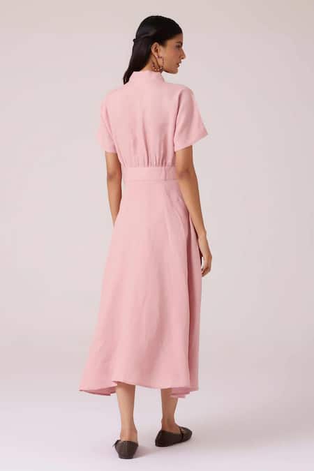 The Summer House Miyake Rose Linen Dress 