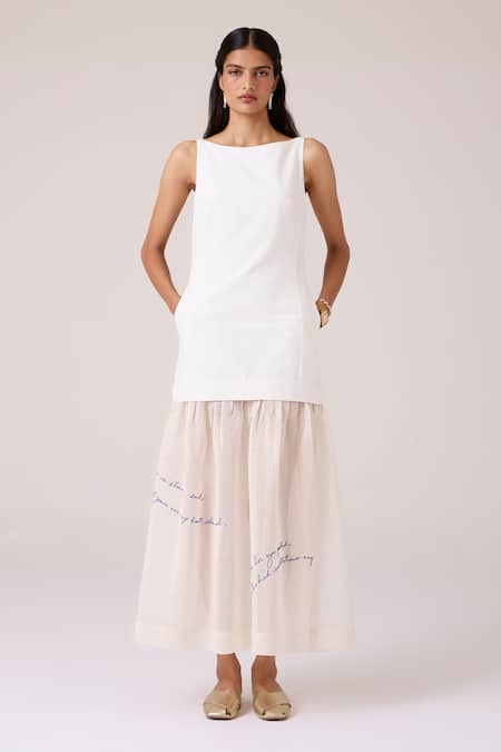 The Summer House Astra White Embroidered Maxi Dress