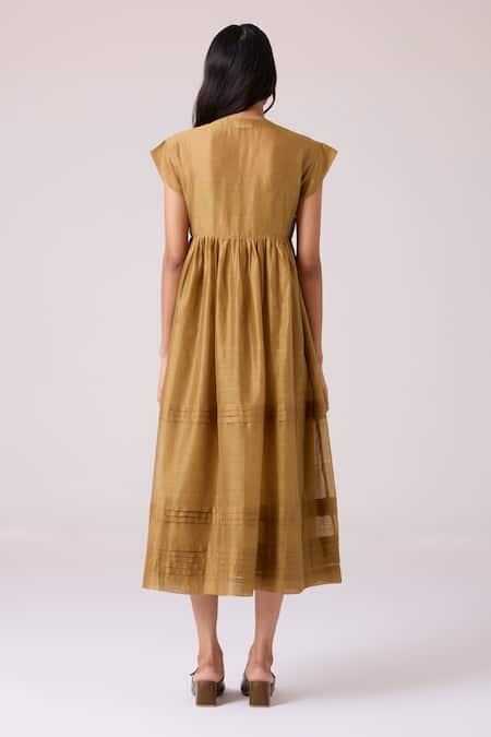 The Summer House Aelia Yellow Handwoven Dress