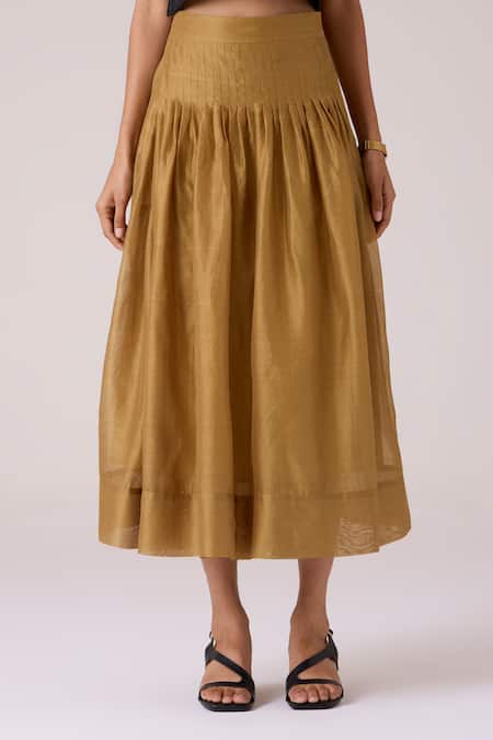 The Summer House Tereza Yellow Handwoven Wrap Skirt