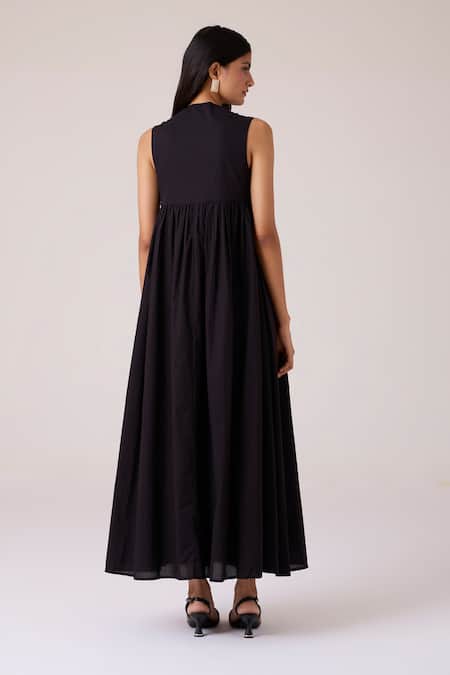 The Summer House Themis Black Embroidered Dress