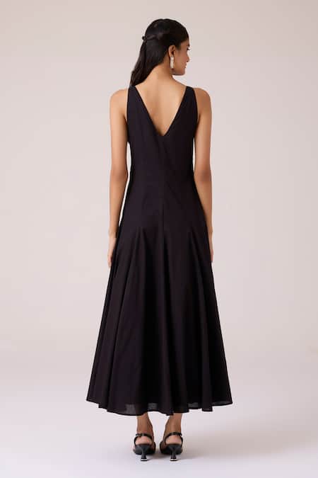 The Summer House Aurora Black Panelled Dress