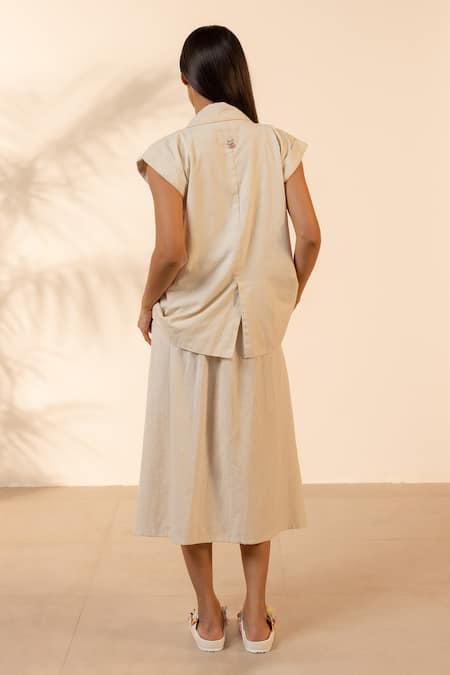 Ourdve Blossom Cotton Jacket Skirt Set 