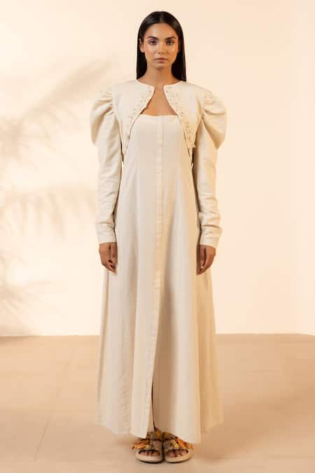 Ourdve Summer Sway Puff Sleeve Embroidered Jacket & Dress 