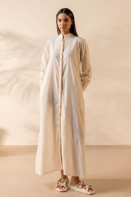 Ourdve Whimsy Embroidered Smocked Cotton Dress 