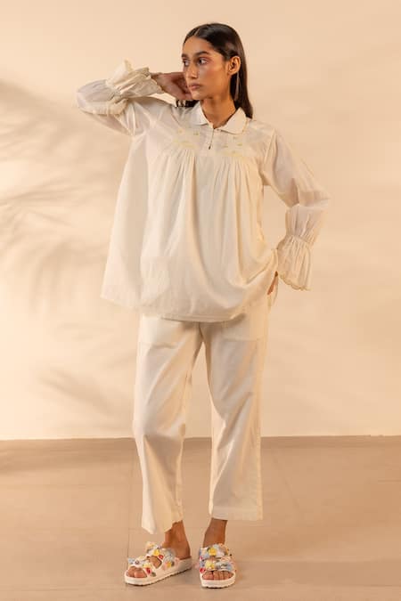 Ourdve Zesty Gathered Top & Pant Set 