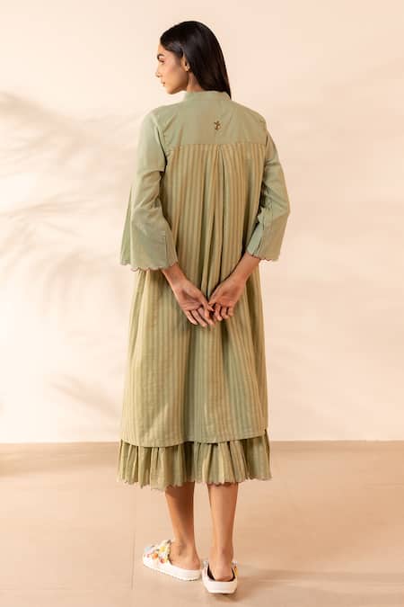 Ourdve Bloomberry Floral Embroidered Tunic With Dress 