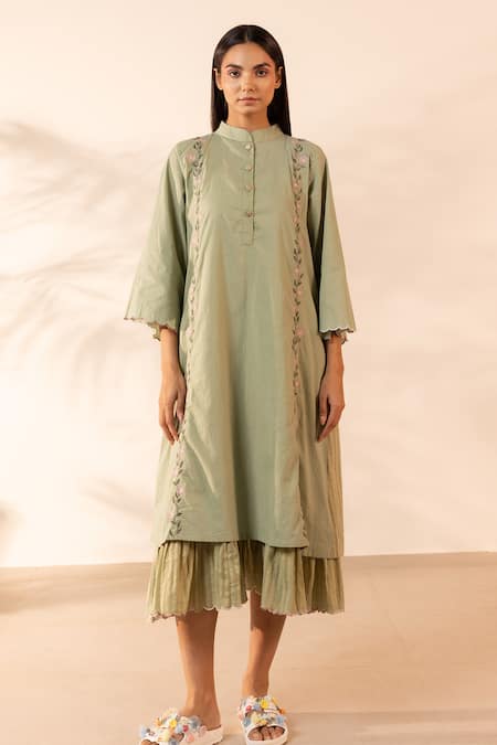 Ourdve Bloomberry Floral Embroidered Tunic With Dress 