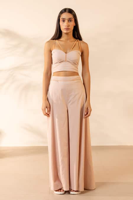 Shop Ourdve Pink Cotton Embroidery Open Neck Zinnia Shrug And Pant Set Online at Aza Fashions Shop_Ourdve_Pink Cotton Embroidery Open Neck Zinnia Shrug And Pant Set _Online_at_Aza_Fashions