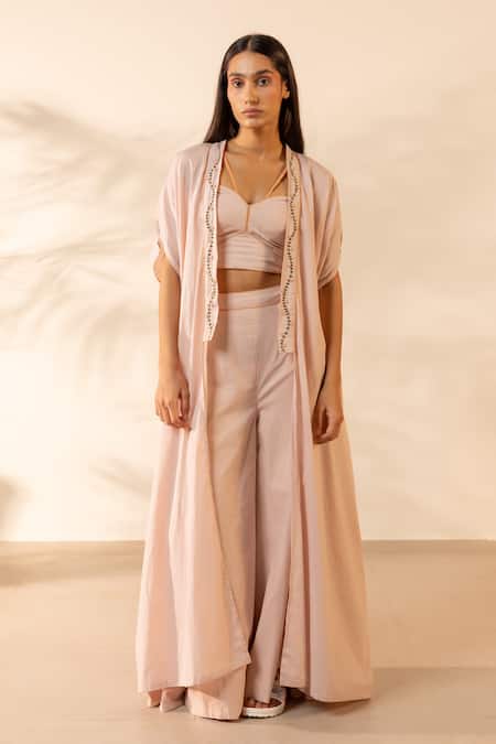 Ourdve Zinnia Embroidered Shrug & Pant Set 