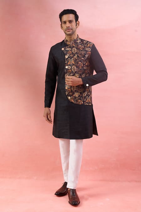 Arihant Rai Sinha Jacquard Floral Sherwani & Pant Set