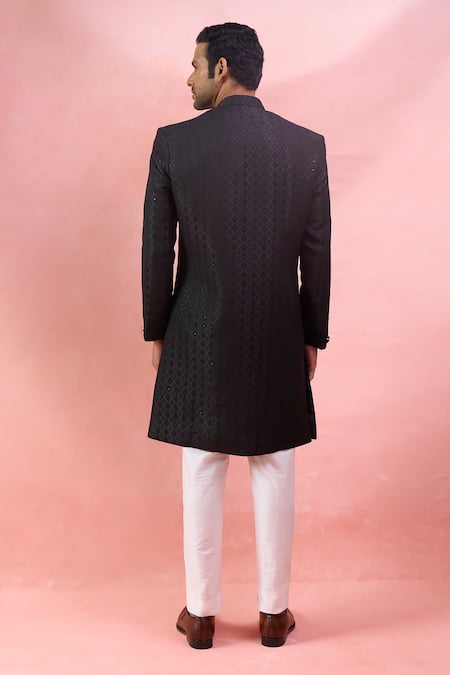 Arihant Rai Sinha Jacquard Sherwani & Polo Pant Set 
