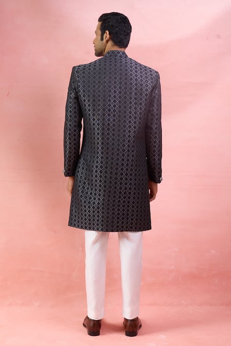 Arihant Rai Sinha Jacquard Sherwani & Polo Pant Set 