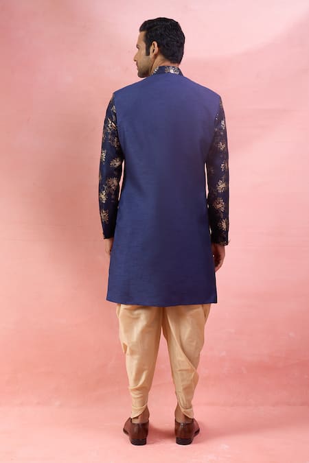 Arihant Rai Sinha Jacquard Jacket Sherwani & Peshawari Pant Set 