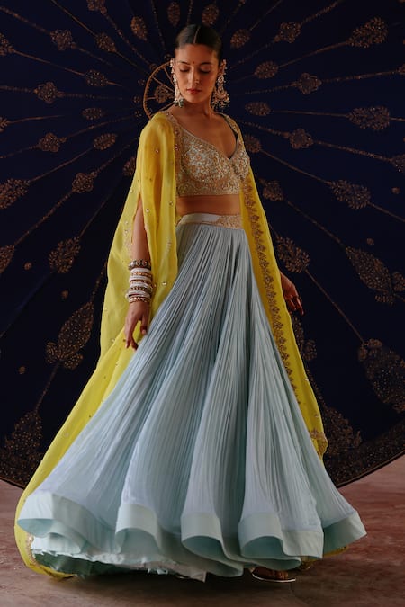 Jigar Mali Embroidered Cape & Sharara Set 