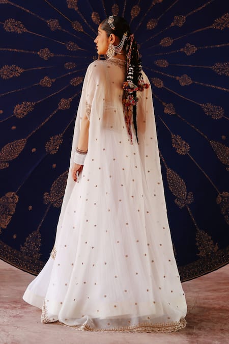 Jigar Mali Embroidered Chanderi Silk Lehenga Set  